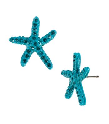 Betsey Johnson® Turquoise Star Fish Stud Earrings