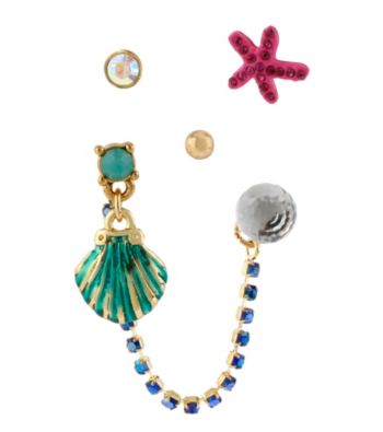 Betsey Johnson® Sea Shell & Starfish 5-Stud Earrings Set