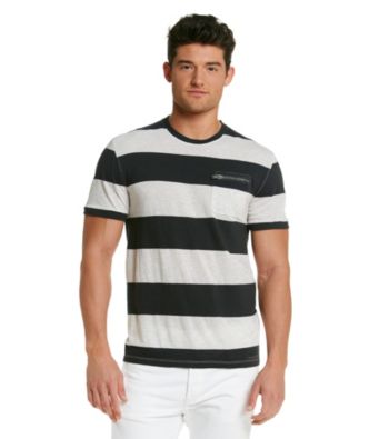 Calvin Klein Jeans® Men's Blue Short Sleeve Wide Striped Crewneck Tee