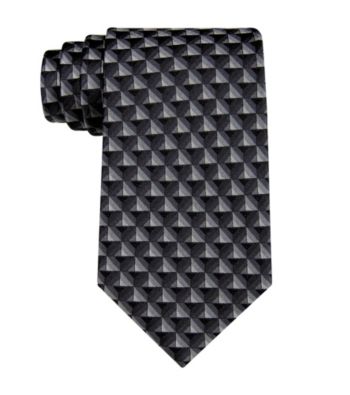John Bartlett Statements Men's Black Camelot Geo Silk Tie