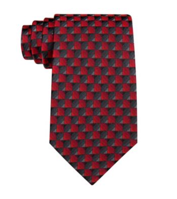 John Bartlett Statements Men's Red Camelot Geo Silk Tie