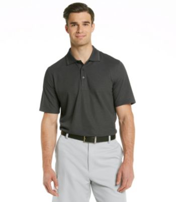 Izod® Men's Black Short Sleeve Oxford Golf Polo