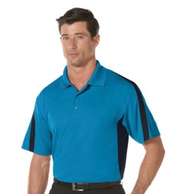 PGA TOUR® Men's Blue Jewel 2-Tone Blocked Polo