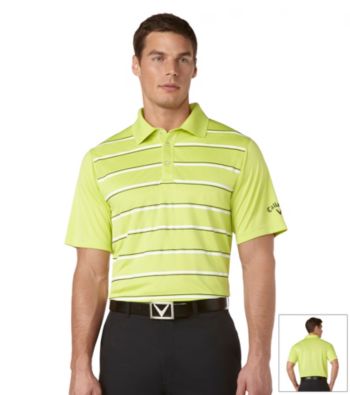 Callaway® Men's Wild Lime Short Sleeve Striped Polo with Vent