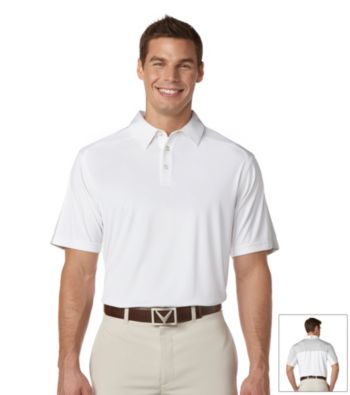 Callaway® Men's Bright White Short Sleeve Color Block Razor Polo