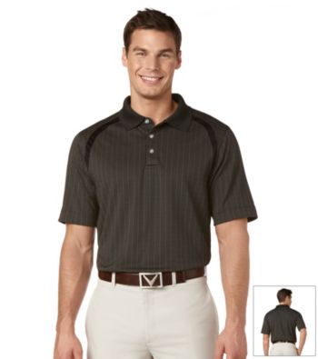 Callaway® Men's Anthracite Short Sleeve Mini Jacquard Polo