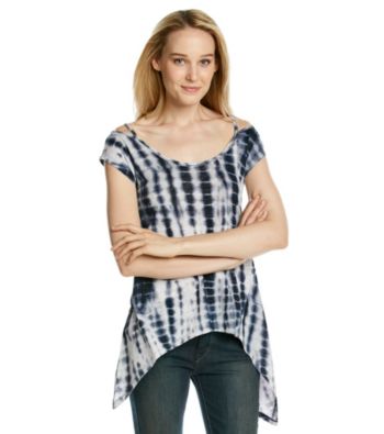 DKNY JEANS® Tie-Dye Print Drapey Tee