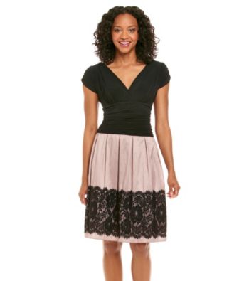 S.L. Fashions Petites' Lace Hem Party Dress
