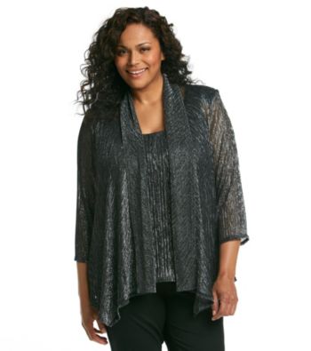 R&M Richards® Sparkle Knit Twinset Top