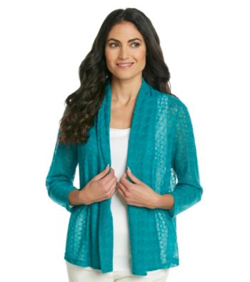 Ruby Rd.® Petites' Shawl Collar Zig Zag Cardigan