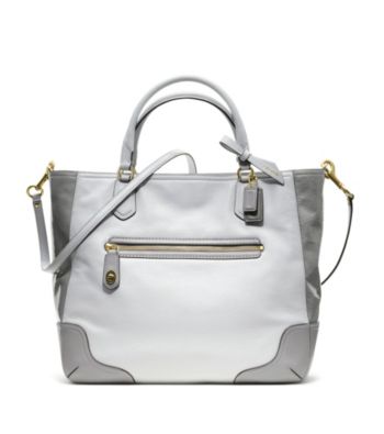 COACH POPPY COLORBLOCK LEATHER SMALL BLAIRE TOTE