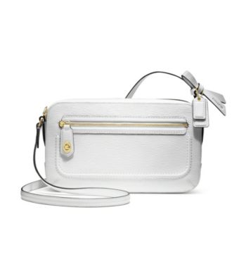 COACH POPPY TEXTURED PATENT FLIGHT BAG