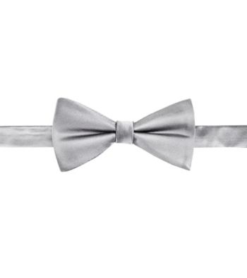 Kenneth Roberts Platinum® Men's Silver Pre-Tied Silk Bow Tie
