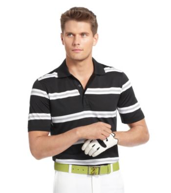 Izod® Men's Caviar Black Auto Striped Golf Polo