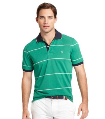 Izod® Men's Short Sleeve Striped Pique Polo