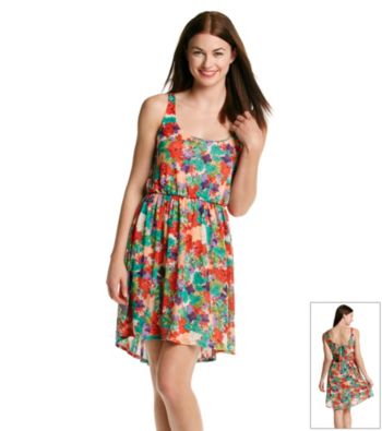 not forever Juniors' Floral Print Mesh Dress