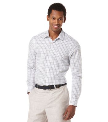 Perry Ellis® Men's Bright White Long Sleeve Slim Button Down Shirt