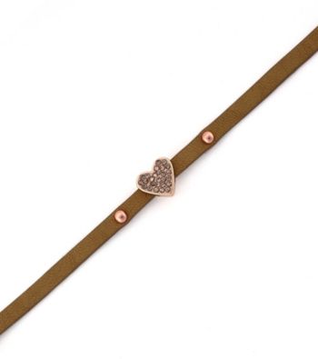 BCBGeneration™ Sand and Rose Goldtone Heart Mini Charm Bracelet
