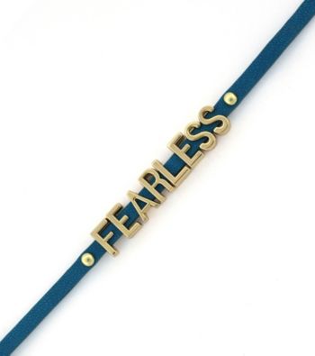 BCBGeneration™ Turquoise and Goldtone Fearless Mini Affirmation Bracelet