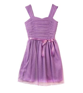 Amy Byer Girls' 7-16 Purple Roller Glitter Sparkle Dress