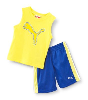 Baby Boys 12-24 Months Two-Piece Muscle T-Shirt and Mesh Shorts Set