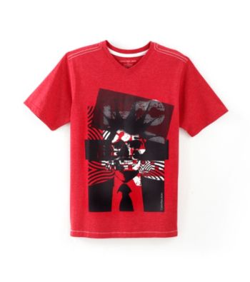 Calvin Klein Boys' 8-20 Red Short Sleeve Punk Tee