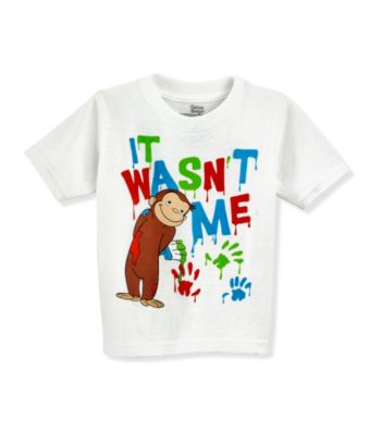 Curious George Boys' 2T-4T White Short Sleeve It Wasn't Me Tee