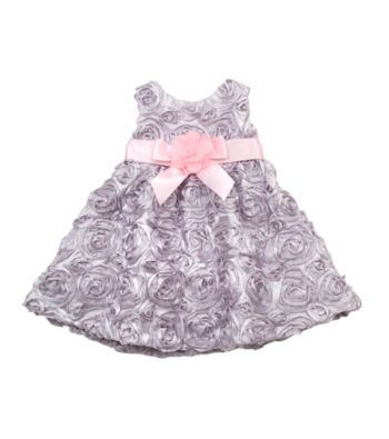 Rare Editions® Baby Girls' Silver Soutach Bow Dress