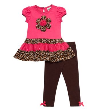 Rare Editions® Baby Girls' Fuchsia Cheetah Tutu Leggings Set