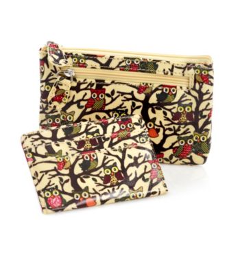 Relativity® Key, Card, and Coin Wallet - Owl Print