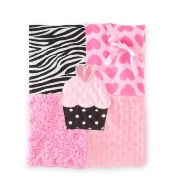 Cuddle Bear® Baby Girls' Cupcake Patchwork Blanket