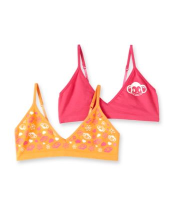 St. Eve® Intimates Girls' Pink/Orange 2-pk. Monkey Crop Tops