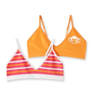 St. Eve® Intimates Girls' Pink/Orange 2-pk. Striped Crop Tops