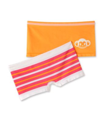 St. Eve® Intimates Girls' 6-12 Pink/Orange 2-pk. Striped Boyshorts