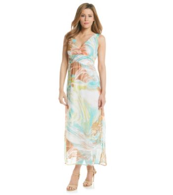 Chaudry® Abstract Print Maxi Dress