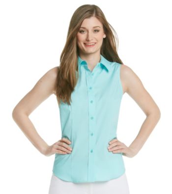 Jones New York Signature® Sleeveless Easy Care Button Down Top