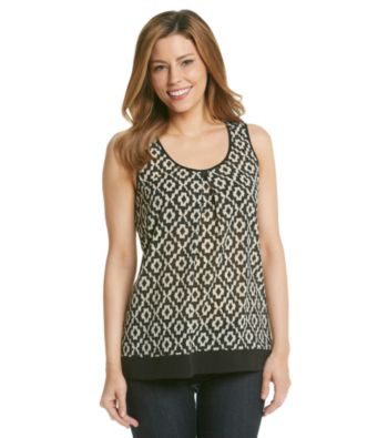 Black Rainn™ Geometric Print Woven Tank