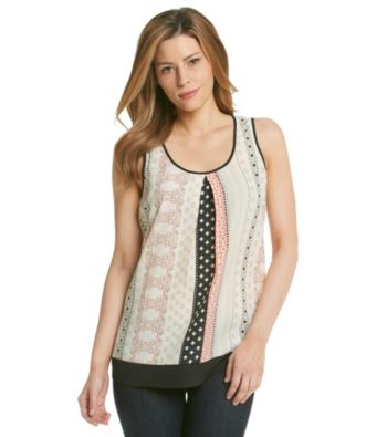 Black Rainn™ Mixed Geometric Print Woven Tank