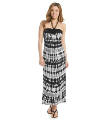 Fever™ Beaded Neck Tie-Dye Halter Maxi