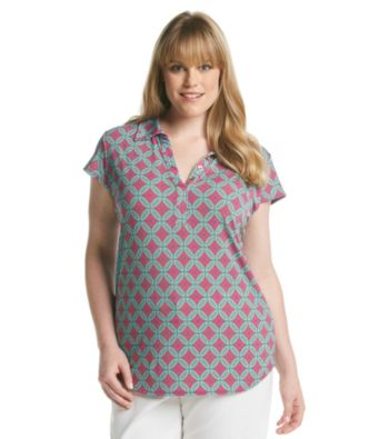 Jones New York Signature® Plus Size Patterned Button Polo