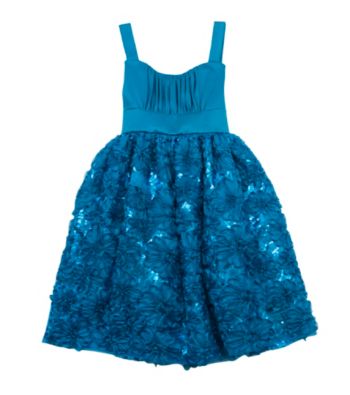 Rare Editions® Girls' 7-16 Blue Flower Soutache Dress
