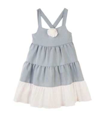 Amy Byer Girls' 4-6X Chambray Criss Cross Back Dress
