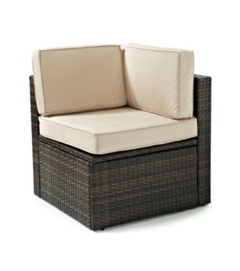 Crosley Furniture Palm Harbor Brown Outdoor Wicker Corner Chair