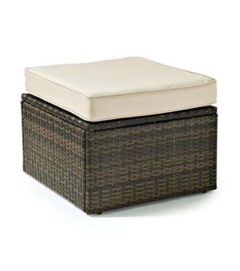 Crosley Furniture Palm Harbor Brown Outdoor Wicker Ottoman