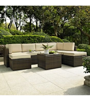Crosley Furniture Palm Harbor 8-pc. Brown Outdoor Wicker Seating Set
