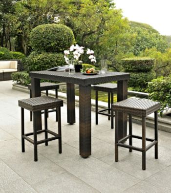 Crosley Furniture Brown Palm Harbor 5-pc. Outdoor Wicker High Dining Set