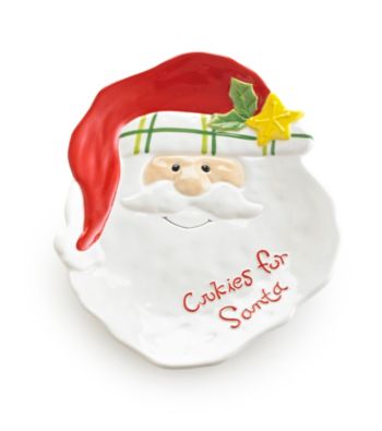 LivingQuarters Merry & Bright Santa Platter