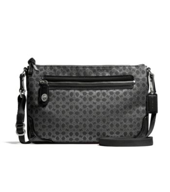 COACH POPPY EAST/WEST SWINGPACK IN SIGNATURE C METALLIC OUTLINE FABRIC