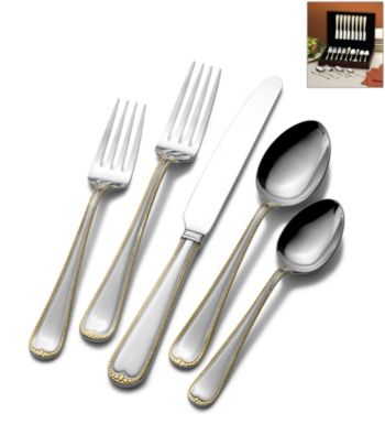 UPC 028225645257 product image for Pfaltzgraff® Everyday 45-pc. Newcastle Gold Flatware Set with Chest | upcitemdb.com