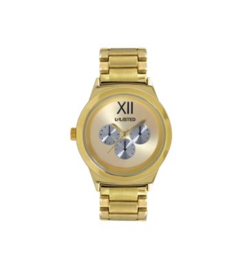 UPC 020571107618 product image for Unlisted by Kenneth Cole Men's Round Goldtone Case, Dial & Bracelet Watch with T | upcitemdb.com